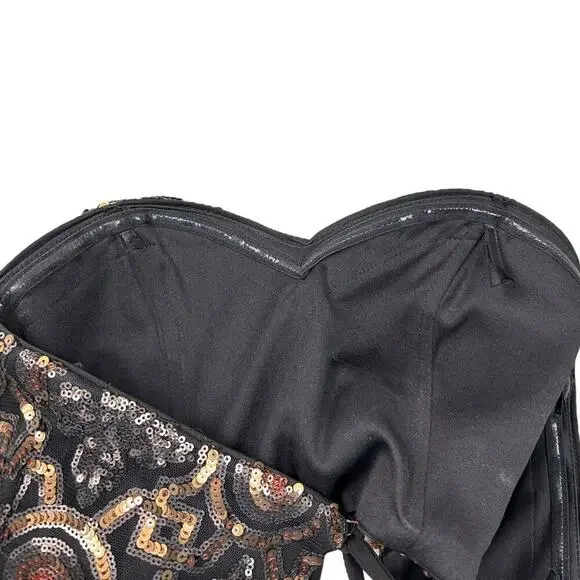 Faviana 7659 Two Piece Prom Dress Skirt Crop Corset Set Black Gold Sequin size 6 - threedaughtersproperties.com Faviana 7659 Two Piece Prom Dress Skirt Crop Corset Set Black Gold Sequin size 6 - threedaughtersproperties.com